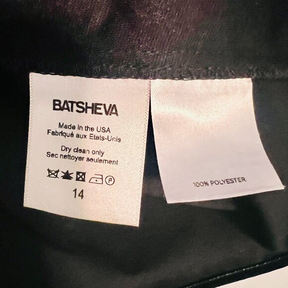 BATSHEVA Black PVC mini dress with ruffled sleeves - Picture 5 of 5